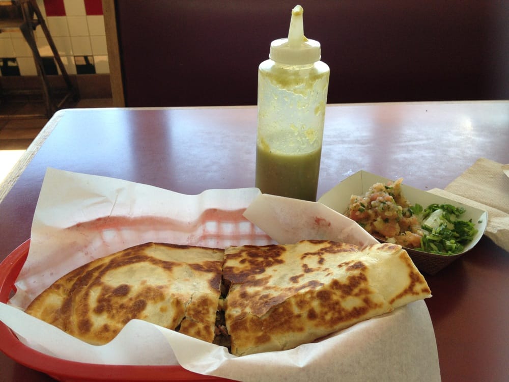 Order Flour Quesadilla with Meat food online from Super Taqueria store, San Jose on bringmethat.com