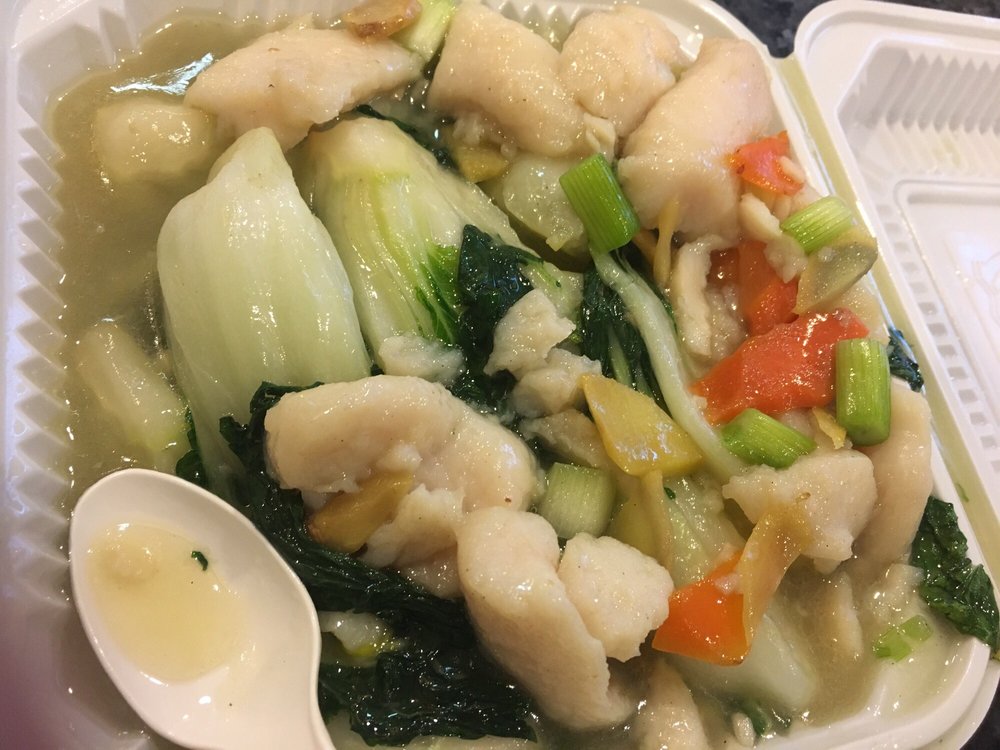 Order 19. Sanddab With Tender Green food online from Szechuan Taste Restaurant store, San Francisco on bringmethat.com