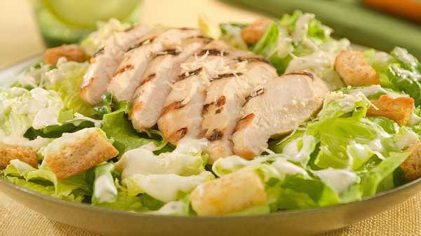 Order Chicken Caesar Salad food online from Three Flames Restaurant store, San Jose on bringmethat.com