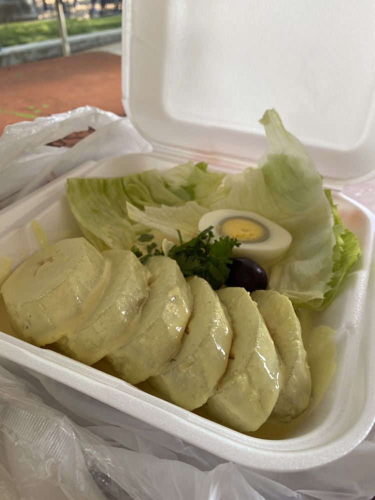 Order 5. PAPA A LA HUANCAINA food online from Mario's Peruvian & Seafood store, Los Angeles on bringmethat.com