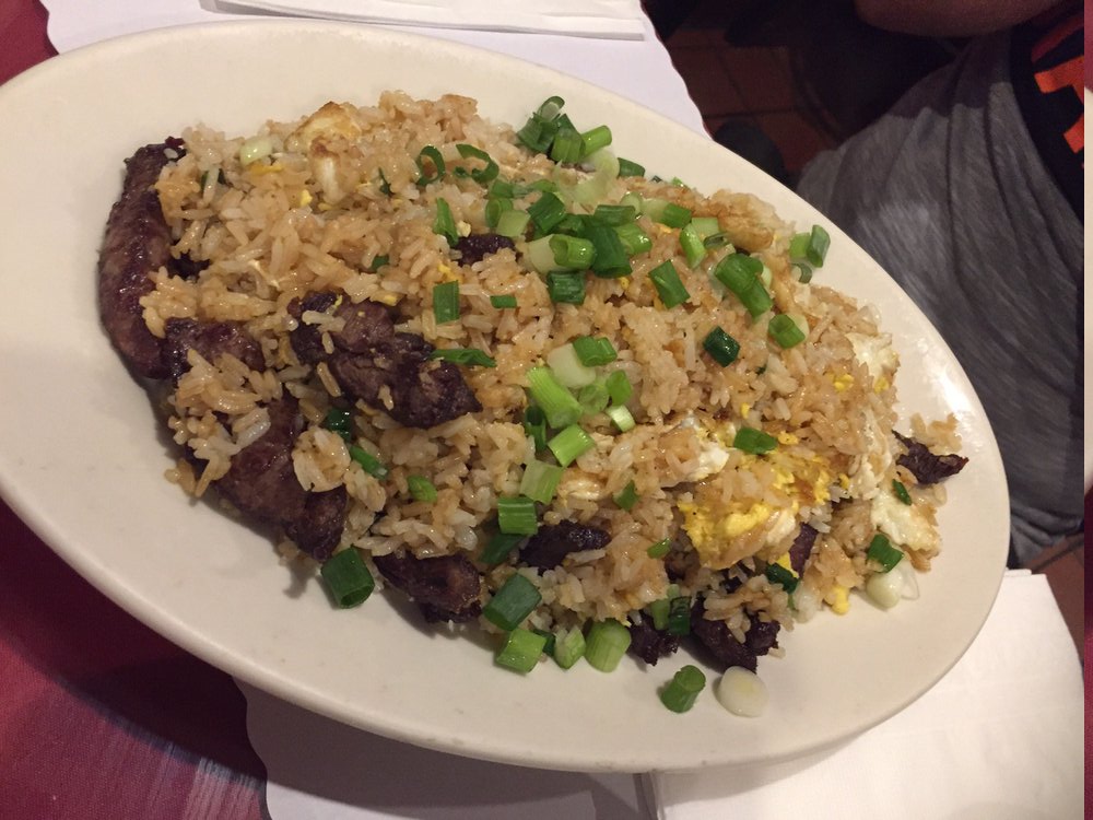 Order 19. ARROZ CHAUFA DE CARNE food online from Mario's Peruvian & Seafood store, Los Angeles on bringmethat.com