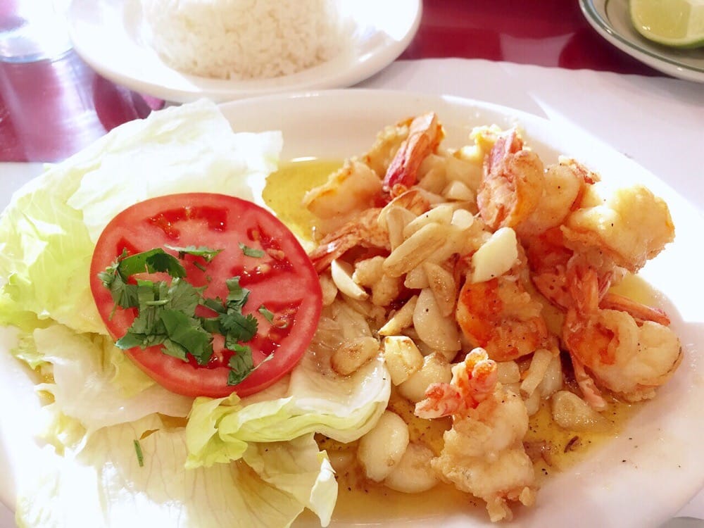 Order 37. CAMARON AL AJO food online from Mario's Peruvian & Seafood store, Los Angeles on bringmethat.com