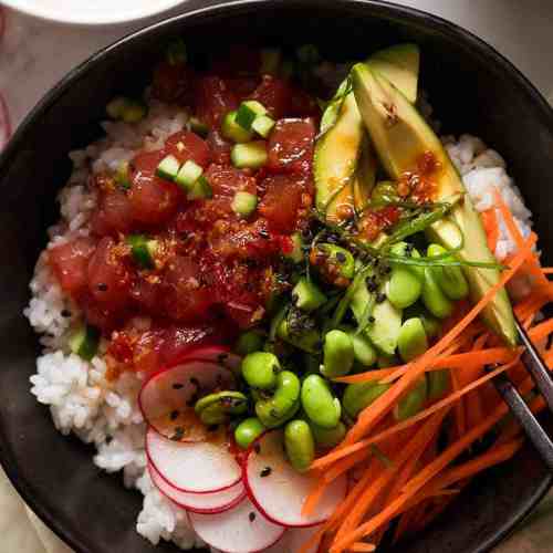 Order Tuna Poke food online from Essensia Restaurant & Lounge store, Miami Beach on bringmethat.com