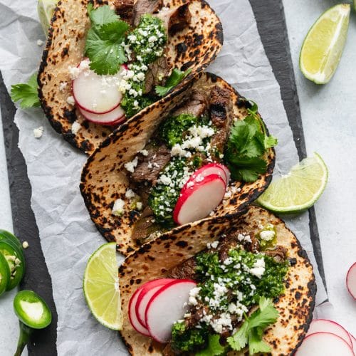 Order Fish Or Carne Asada Tacos food online from Essensia Restaurant & Lounge store, Miami Beach on bringmethat.com