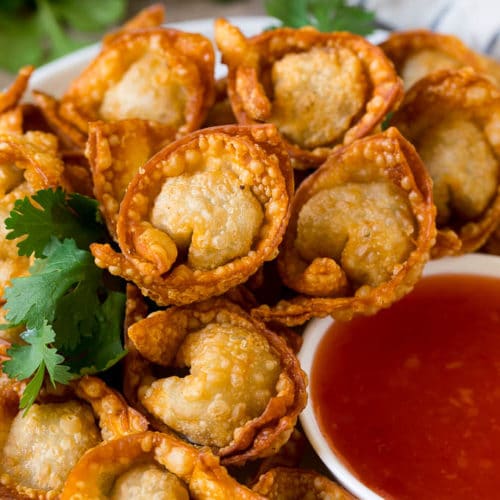 Order Fried Wonton (12 Pcs.) (Quart) food online from Chen's Garden store, Cape May on bringmethat.com