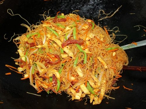 Order Pork Chow Mei Fun (Quart) food online from Chen's Garden store, Cape May on bringmethat.com
