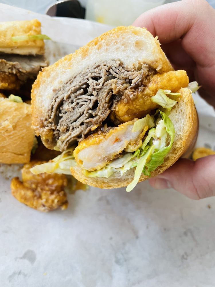 Order Surf & Turf food online from Domilise's Po-Boy & Bar store, New Orleans on bringmethat.com