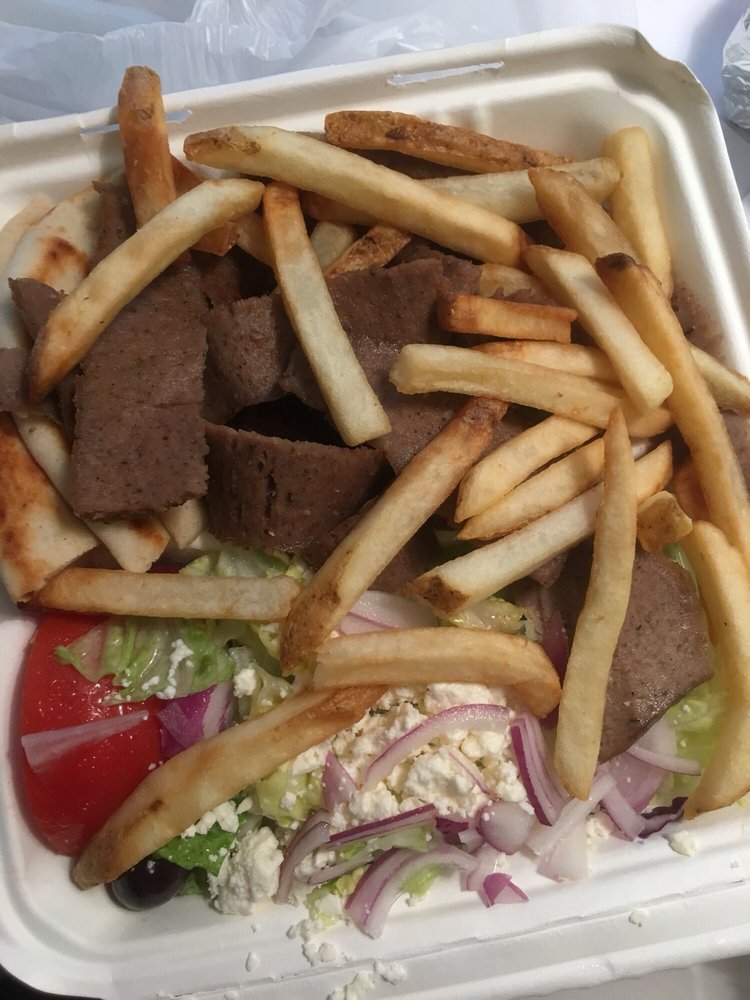 Order Gyro Platter food online from Greek Village Restaurant store, Silver Spring on bringmethat.com