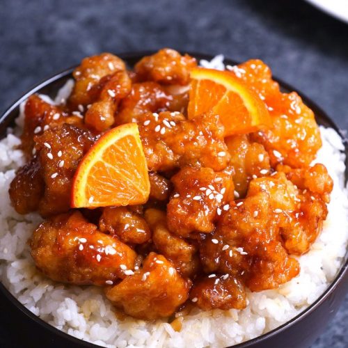 Order Orange Chicken (Lunch) food online from Thai House Restaurant store, Marquette on bringmethat.com