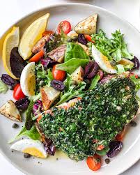 Order WILD SALMON NIÇOISE  food online from Cafe Bistro store, Novi on bringmethat.com