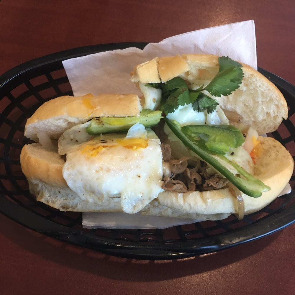 Order B12. Bánh Mì Bò / Steak Sandwich food online from iPho by Saigon store, Saint Paul on bringmethat.com