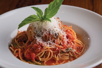 Order Spaghetti & Meatballs food online from Biaggi's store, Maple Grove on bringmethat.com