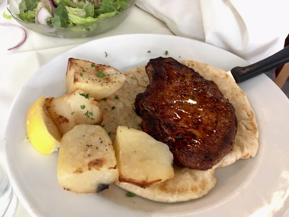 Order Pork Chops Piperato  food online from Christos Greek Restaurant store, Minneapolis on bringmethat.com