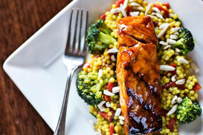 Order TEN SPICE GLAZED SALMON food online from Village Tavern store, Greensboro on bringmethat.com