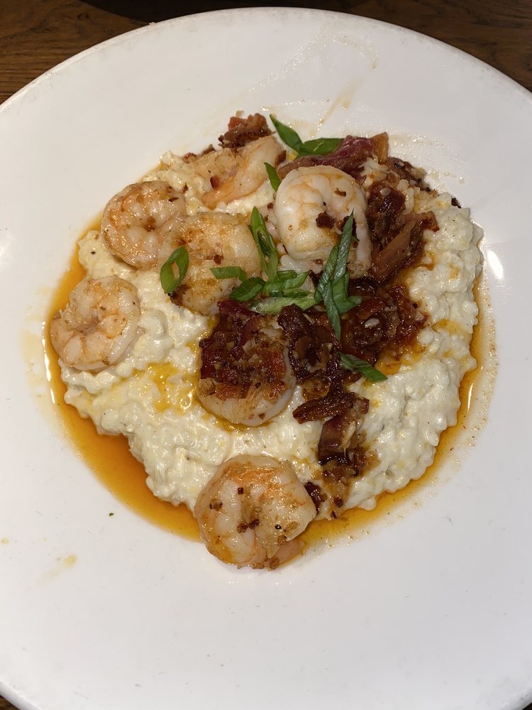 Order SOUTHERN SHRIMP AND GRITS food online from Village Tavern store, Greensboro on bringmethat.com