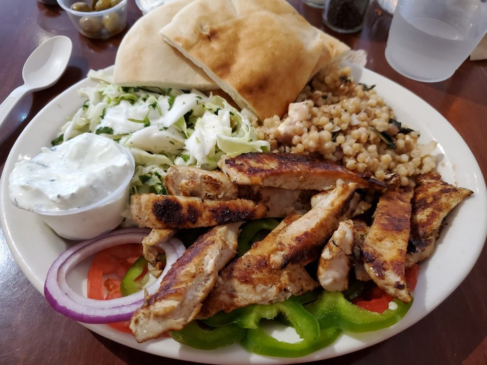 Order Chicken Gyro Platter food online from Mediterranean Deli, Bakery, and Catering store, Chapel Hill on bringmethat.com