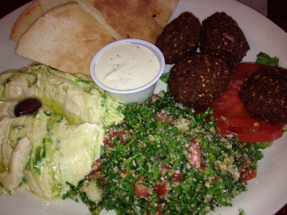 Order Falafel Platter food online from Mediterranean Deli, Bakery, and Catering store, Chapel Hill on bringmethat.com