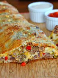Order Steak Stromboli (Small) food online from New Brother's Pizza store, Fishersville on bringmethat.com
