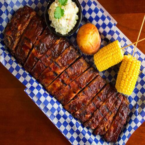 Order St. Louis Rib-N-Meat Combo food online from Famous Dave's store, Fargo on bringmethat.com