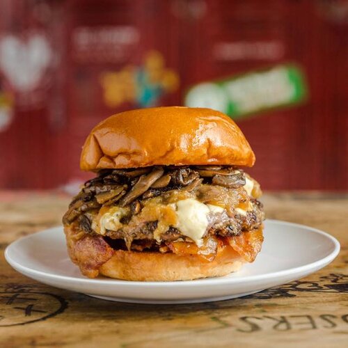 Order Kid's Burger food online from Famous Dave's store, Fargo on bringmethat.com