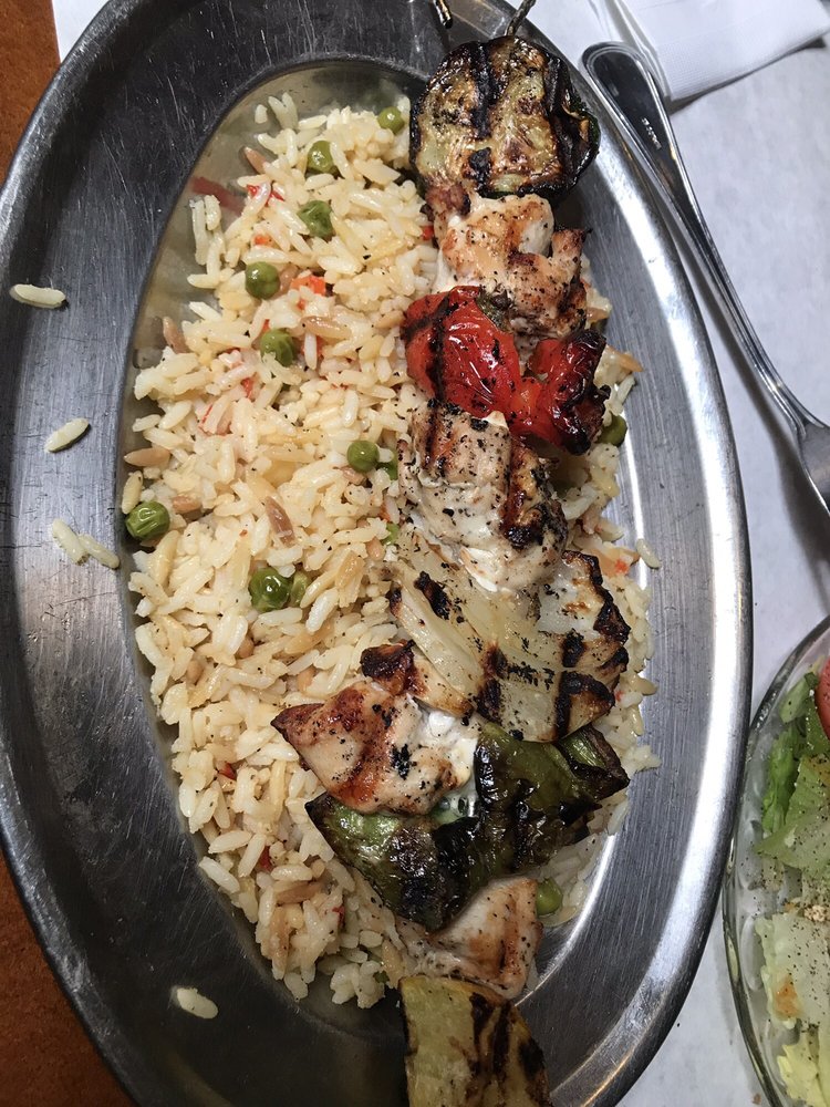 Order Chicken Ka-bob food online from Symeon's Greek Restaurant store, Yorkville on bringmethat.com