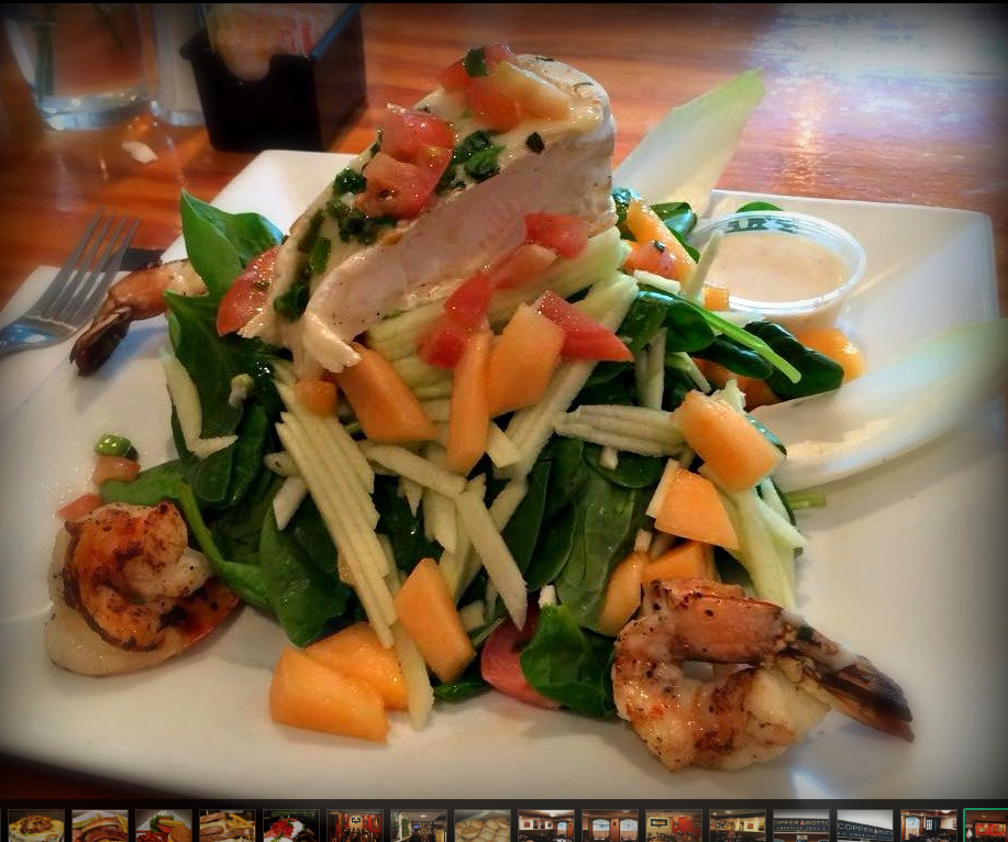 Order Warm Brie & Grilled Shrimp Salad food online from Copper Bottom An American Grill & Bar store, Florida on bringmethat.com
