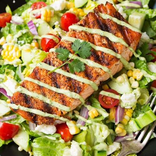 Order Grilled Salmon Salad food online from Daily Planet Diner store, Lagrangeville on bringmethat.com