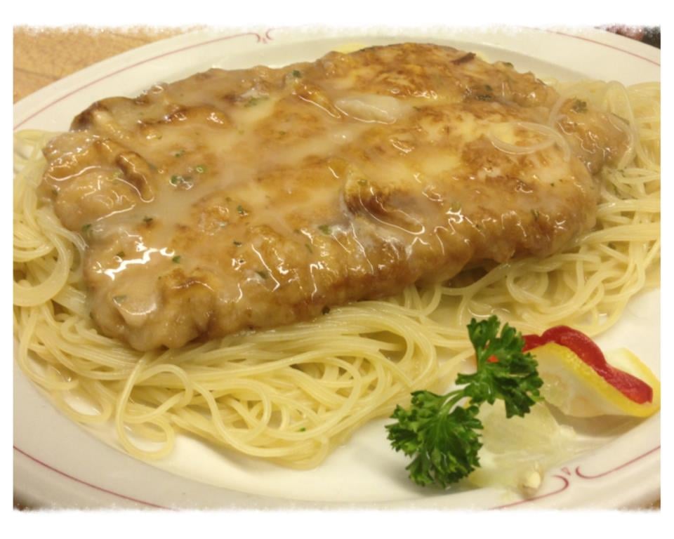 Order Chicken Francese food online from Belluscios Restaurant store, Rye on bringmethat.com