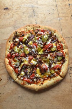 Order Bacon Double Cheeseburger Pizza food online from Town Tavern store, Erin on bringmethat.com