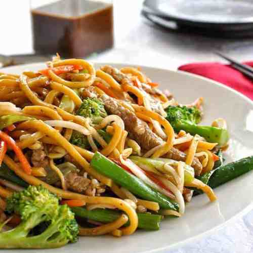 Order Beef and Vegetable Pan Fried Noodle food online from Imperial Dragon Inc store, Plainville on bringmethat.com