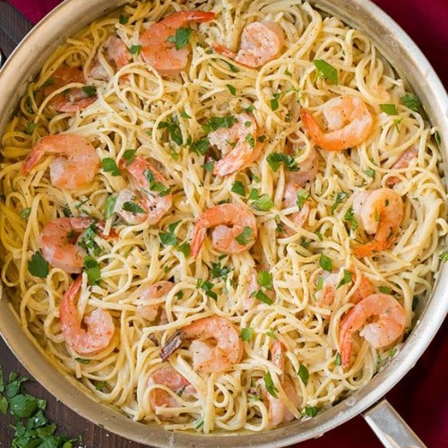 Order Shrimp Parmigiana Over Linguini food online from Papa Joe's Wrap Shack store, Bristol on bringmethat.com