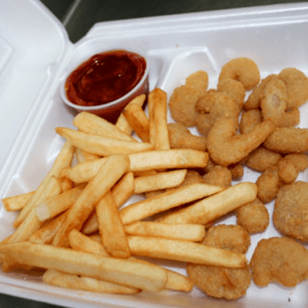 Order Shrimp Basket w/ French Fries food online from Papa Joe's Wrap Shack store, Bristol on bringmethat.com
