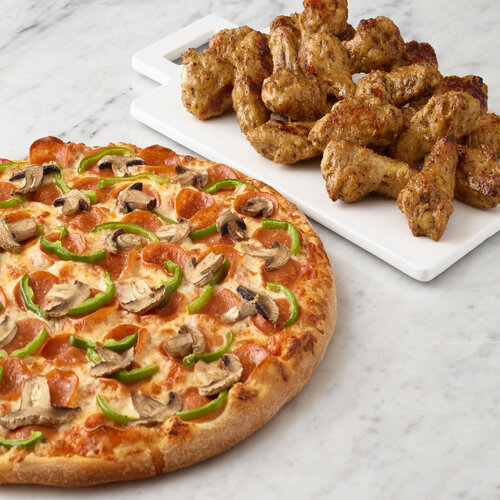 Order 16'' One Topping Pizza & 10 Wings Special food online from 2 Guys & A Pie Pizzeria store, Bonaire on bringmethat.com