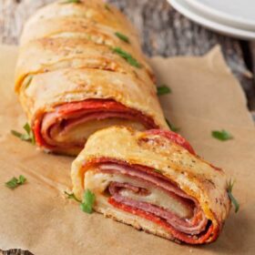 Order House Stromboli food online from 2 Guys & A Pie Pizzeria store, Bonaire on bringmethat.com