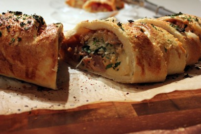 Order Ray’s Kickin’ Chicken BBQ Stromboli food online from 2 Guys & A Pie Pizzeria store, Bonaire on bringmethat.com