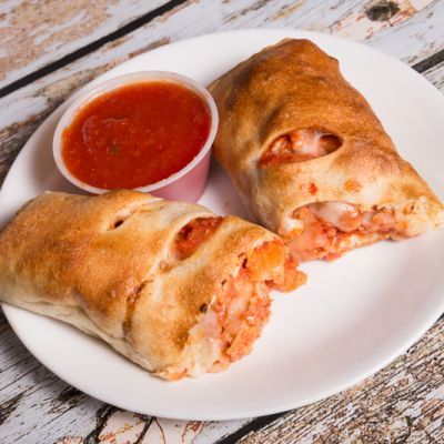 Order Blazin’ Asian Calzone food online from 2 Guys & A Pie Pizzeria store, Bonaire on bringmethat.com