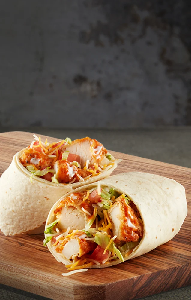Order Blazin' Asian Wrap food online from 2 Guys & A Pie Pizzeria store, Bonaire on bringmethat.com