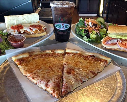Order Slice of Cheese Pizza, Salad & Drink Lunch food online from 2 Guys & A Pie Pizzeria store, Bonaire on bringmethat.com