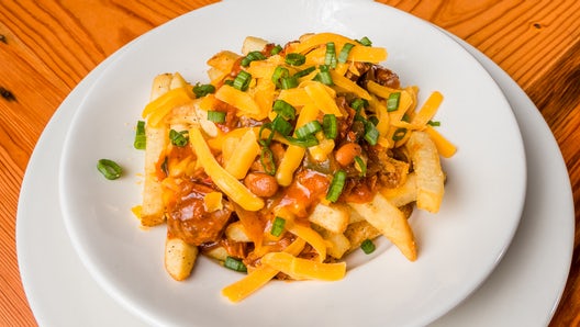 Order Brisket Chili Cheese Fries food online from Jim 'N Nick's Bar-B-Q store, Cordova on bringmethat.com