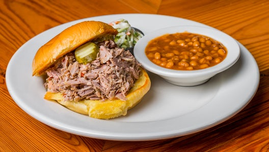 Order Carolina-Style Pork (1 Trimming) food online from Jim 'N Nick's Bar-B-Q store, Cordova on bringmethat.com