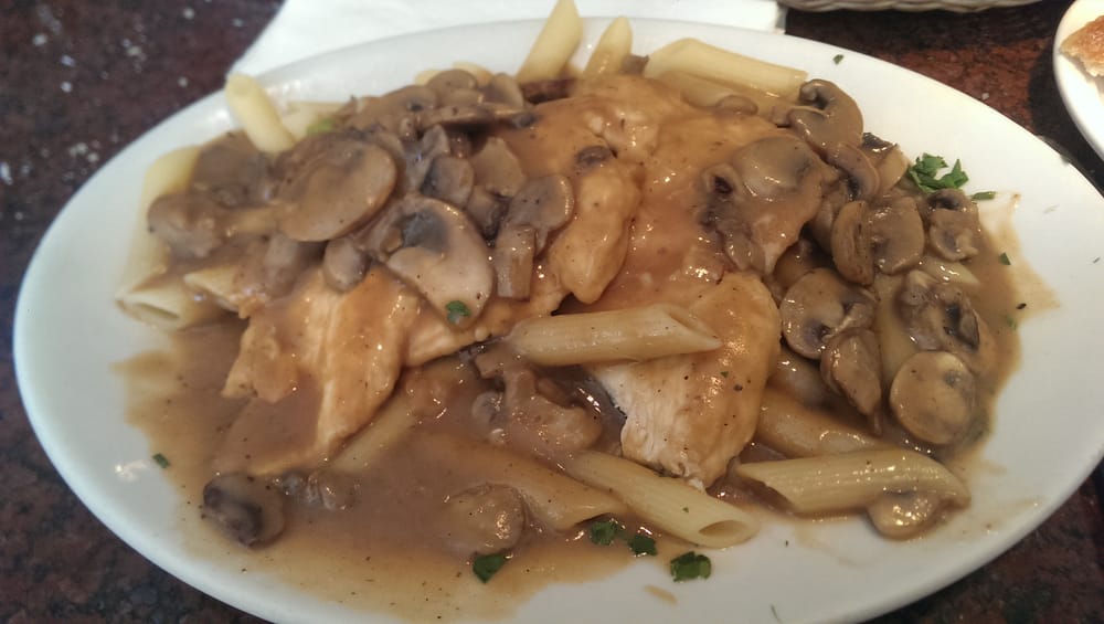 Order Chicken Marsala Over Penne food online from Dominic's I Pizza and Pasta store, Boca Raton on bringmethat.com