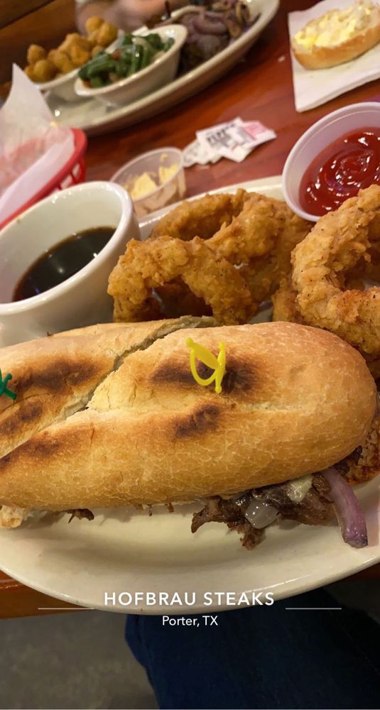Order Texas Beef Dip food online from Hofbrau Steaks store, Porter on bringmethat.com