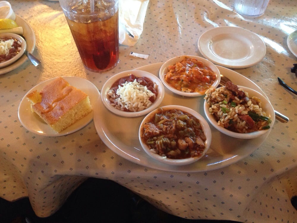 Order Cajun Sampler  Platter food online from Acadiana Cafe store, San Antonio on bringmethat.com