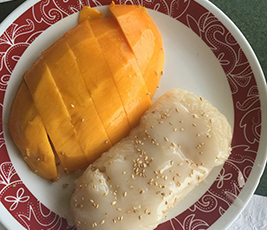Order SWEET MANGO WITH STICKY RICE (BY SEASON) food online from Aloha Hawaiian BBQ store, Virginia Beach on bringmethat.com