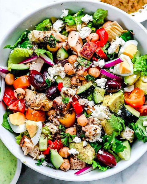 Order Mediterranean Salad food online from Renzo's Boca Raton store, Boca Raton on bringmethat.com