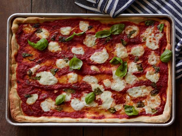 Order Margherita Sicilian Pan Pizza food online from Renzo's Boca Raton store, Boca Raton on bringmethat.com