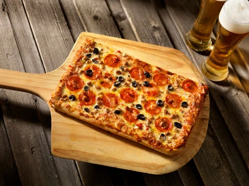 Order Greek Sicilian Pan Pizza food online from Renzo's Boca Raton store, Boca Raton on bringmethat.com