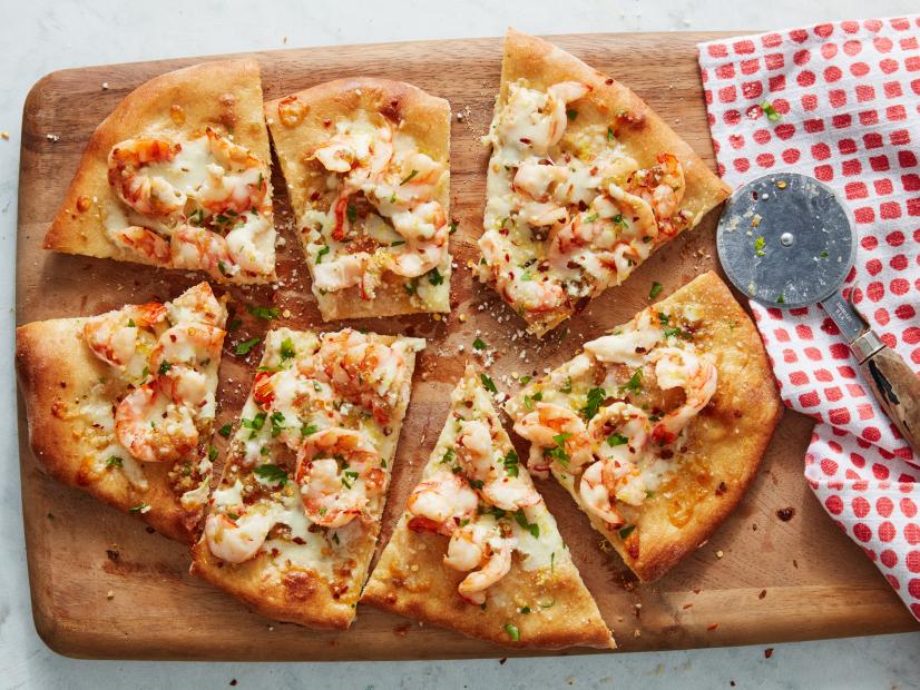 Order Shrimp Scampi Sicilian Pan Pizza food online from Renzo's Boca Raton store, Boca Raton on bringmethat.com