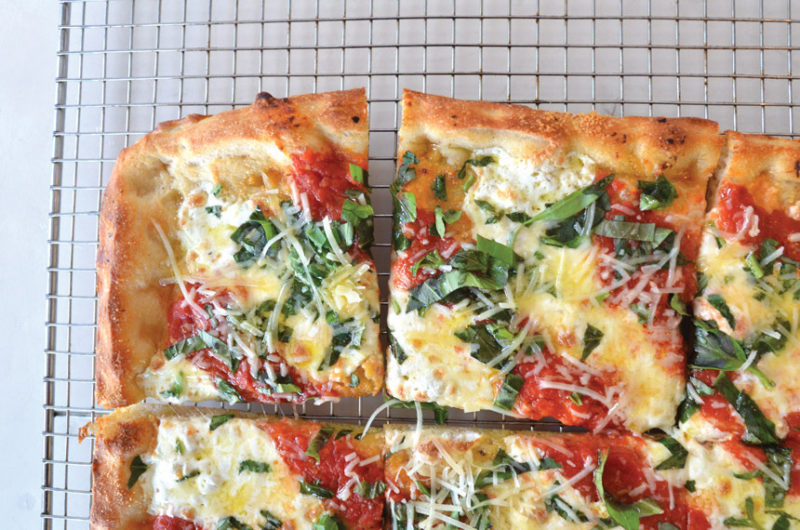 Order Spinach Sicilian Pan Pizza food online from Renzo's Boca Raton store, Boca Raton on bringmethat.com