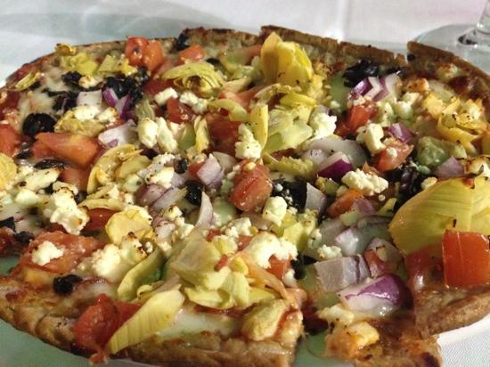 Order Gluten Free Greek Pizza food online from Renzo's Boca Raton store, Boca Raton on bringmethat.com